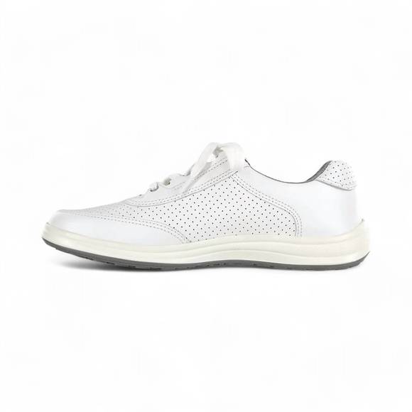 NEW SAS women's sporty lux lace up sneaker - double wide width in white perf - Picture 2 of 6